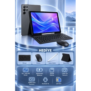 Hellopad S26 Android Tablet 8GB/32GB 10.1 HD 8000mAh Klavye Mouse Kılıf Kalem Tablet