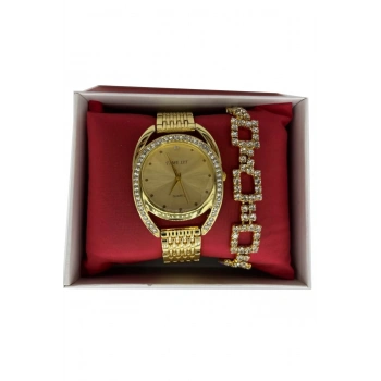 Kadın Kol Saati + Bileklik Hediye Kutulu