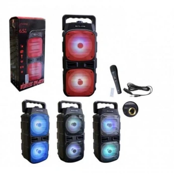 KTS-1076B MİKROFONLU LEDLİ BULUTUT SPEAKER USB-TF-FM