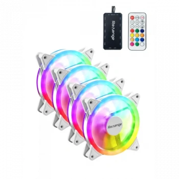 KUMANDALI 4LÜ RGB FAN SETİ BEYAZ