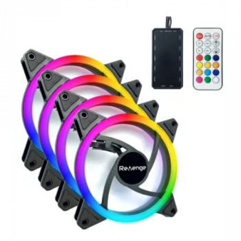 KUMANDALI 4LÜ RGB FANSETİ SİYAH