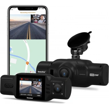 M8 ÇİFT LENSLİ ARAÇ İÇİ DİKİZ GPS DASHCAM WIFI ARABA KAMERASI