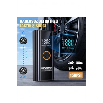 Akü Takviye Cihazı Taşınabilir Araç Dijital Hava Kompresör