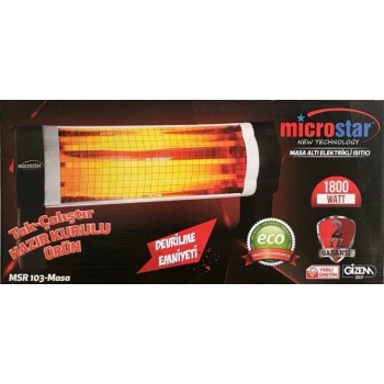 MİCROSTAR MSR-103 MASA ALTI ELEKTRİKLİ SOBA DEVRİLME EMLİYETLİ 1800W