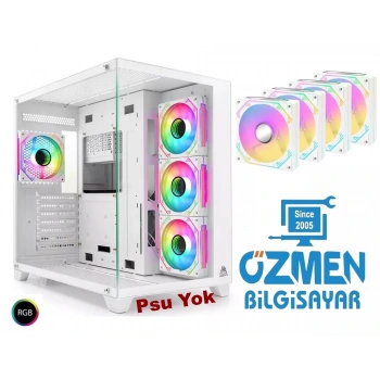 Mofan Akvaryum Rgb Pc Gaming Kasa Psu Yok Beyaz