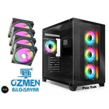 Mofan Akvaryum Rgb Pc Gaming Kasa Psu Yok Siyah