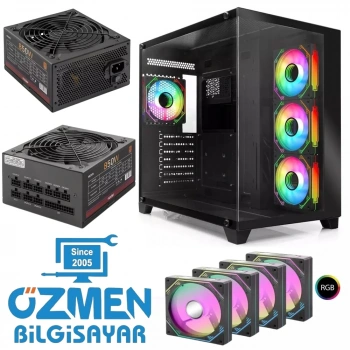 Mofan Mf2901b Pc Gaming Kasa 80 Plus 850W Power Supply 4*Fan Siyah