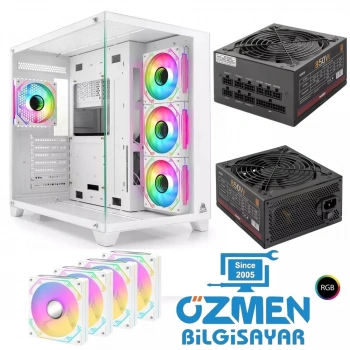 Mofan Mf2901w Pc Gaming Kasa 80 Plus 850W Power Supply 4*Fan Beyaz