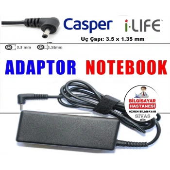 Notebook Adaptörü 19V 3.42A 3.5*1.35 Casper - I-Life Zed Air (Hadron Hd8823)