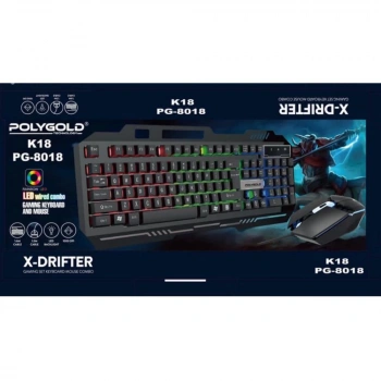 PG-8018 K18 USB IŞIKLI KLAVYE VE MAUS SETİ