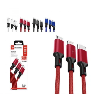 PL-8847 LUNA/TYPE-C/İOS USB EXTRA KALİTE SARJ/DATA KABLO