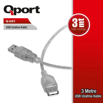 QPORT 3MT USB UZATMA KABLOSU