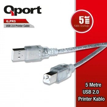 QPORT USB2.0 5M YAZICI KABLOSU