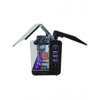 QUADRO EAGLE QX100-B 9x12CM RGB FAN USB3.2 PENCERELI MID-TOWER SIYAH KASA