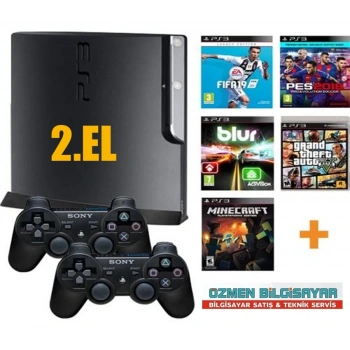 SONY PS3 500GB + 2.KOL + 60 OYUN YÜKLÜ
