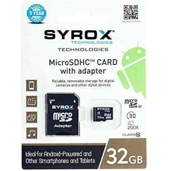 Syrox 32 Gb Micro Sd Card Hafıza Kartı Adaptörlü