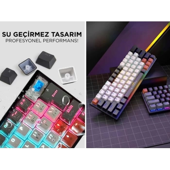 Torima Tk-06 Beyaz Mekanik Blue Switch Rgb Işıklı Kablolu Q Klavye