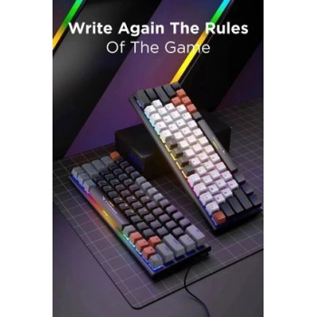 Torima Tk-06 Beyaz Mekanik Blue Switch Rgb Işıklı Kablolu Q Klavye