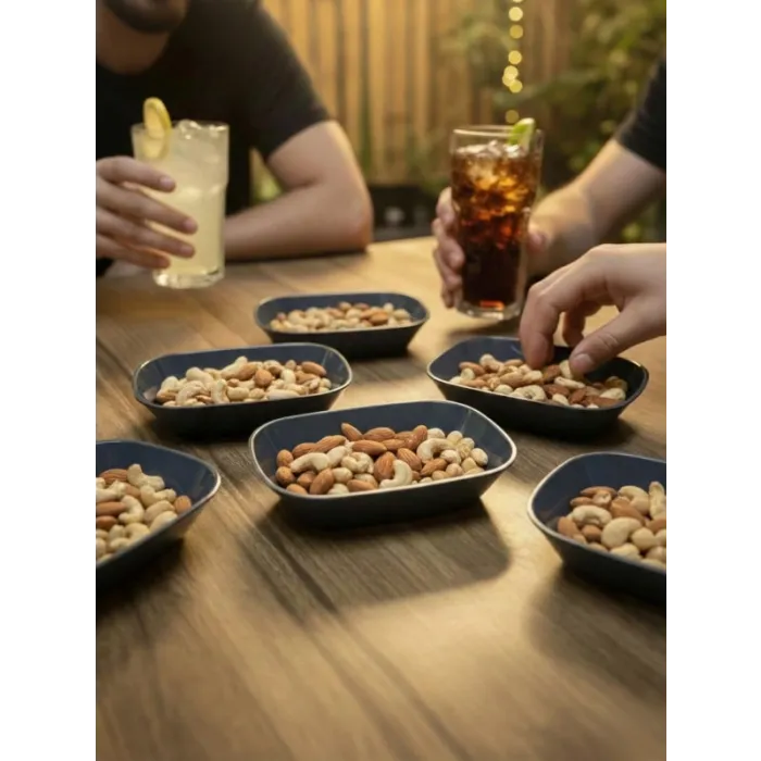 14 cm Quadratische Bootplatte | Snack, Meze, Frühstückssnack Anthrazit