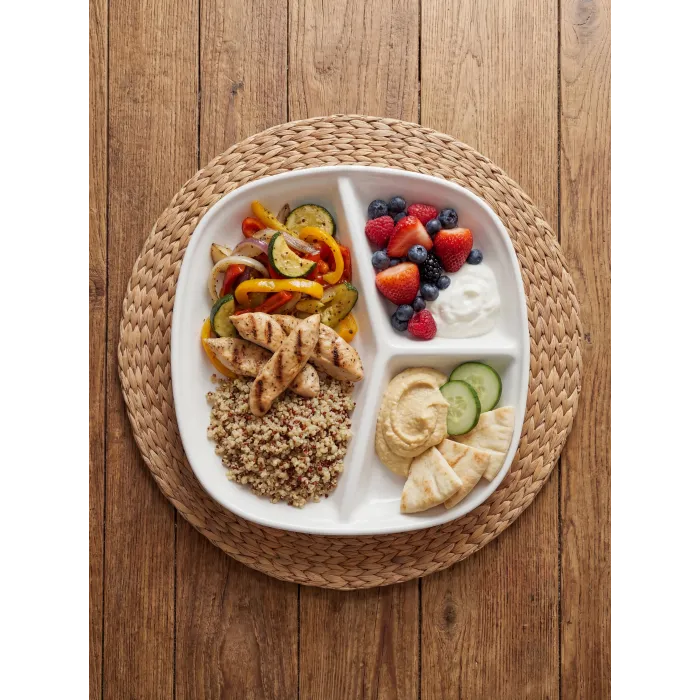 3-Fach geteilter Polycarbonat-Frühstücks- & Snackteller