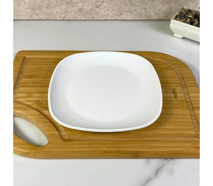 18cm صحن خدمة مستطيل الشكل مصنوع من البوليكاربونات، صحن للحلوى