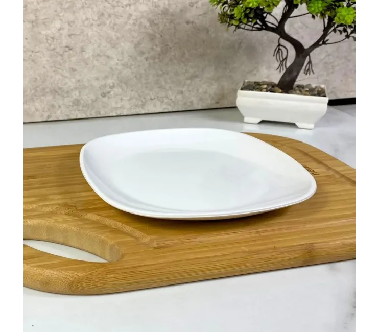 18cm صحن خدمة مستطيل الشكل مصنوع من البوليكاربونات، صحن للحلوى