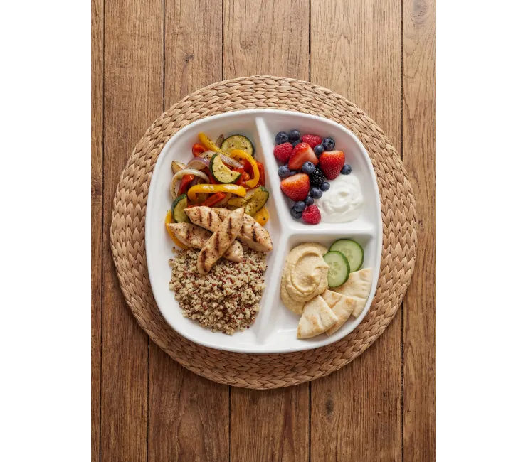3-Compartment Polycarbonate Breakfast & Snack Plate