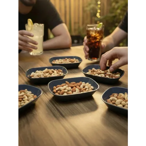 14 cm Kare Kayık Tabak | Çerez, Meze, Kahvaltılık Antrasit