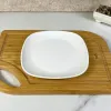 18cm Oval Square Serving Plate Polycarbonate, Dessert Plate