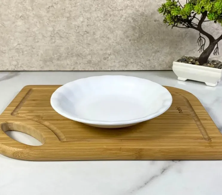 19 cm Polikarbon Oluklu Yemek Tabağı - Kırılmaz, Servis Tabağı