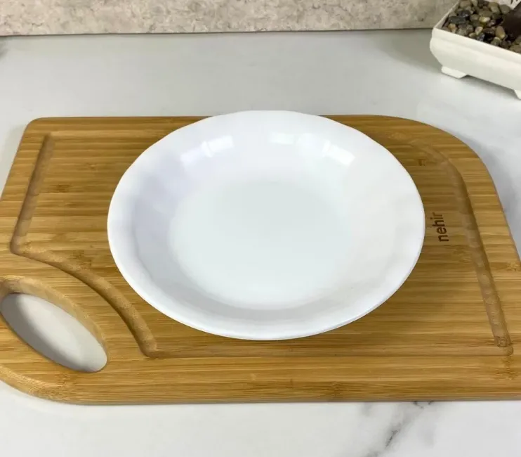 19 cm Polikarbon Oluklu Yemek Tabağı - Kırılmaz, Servis Tabağı