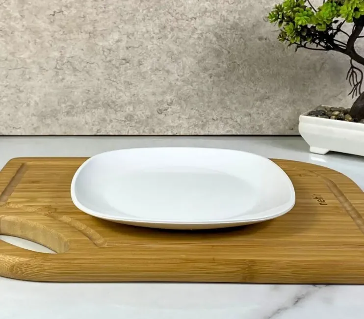 18cm صحن خدمة مستطيل الشكل مصنوع من البوليكاربونات، صحن للحلوى