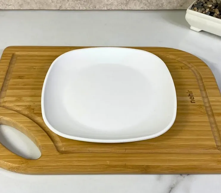 18cm صحن خدمة مستطيل الشكل مصنوع من البوليكاربونات، صحن للحلوى