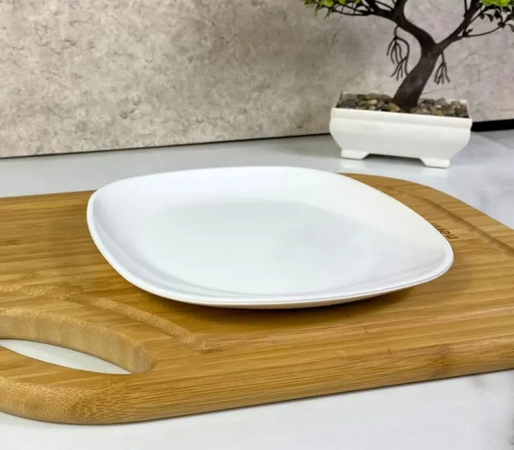 18cm صحن خدمة مستطيل الشكل مصنوع من البوليكاربونات، صحن للحلوى