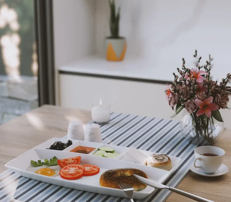 صحن إفطار بسداسيات من البوليكاربون، بقطر 30 × 20 سم، صينية تقديم، أبيض