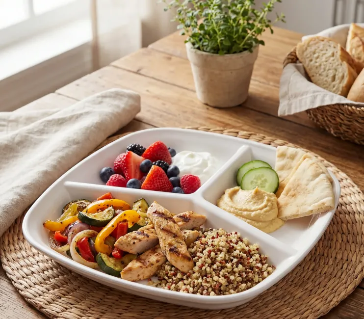 3 Bölmeli Polikarbon Kahvaltı & Çerezlik Tabak