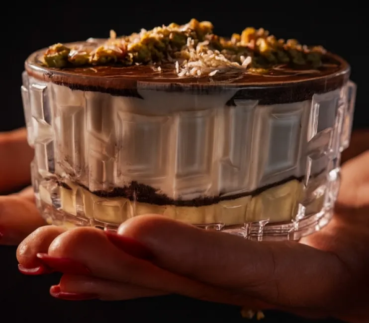 Kristal Desenli Şeffaf Magnolya Kasesi 180 ml | Tatlı, Dondurma ve Çerez Sunumluk