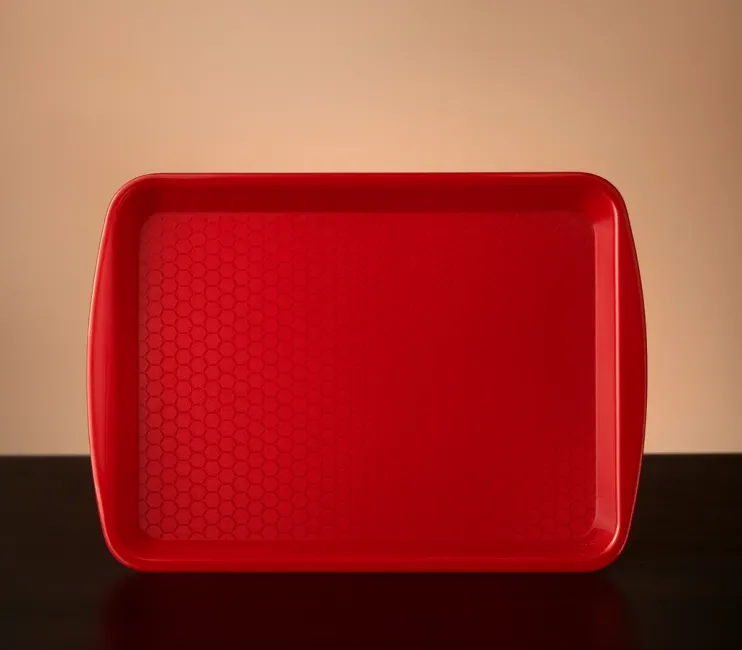 Polikarbon Kırılmaz Servis Tepsisi 36x26 cm – Self Servis Fast Food Lokanta Büfe Kırmızı