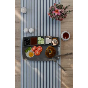 6 Compartment Polycarbonate Breakfast Plate, 30x20 Cm, Presentation Plate, Anthracite