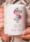 Balık Burcu Özel Sevimli Beyaz Kupa Bardak