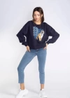 Şardonlu Sweatshirt-LACİVERT