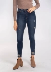 Yırtık Detaylı Skinny Jean Pantolon-LACİVERT