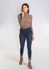 Yırtık Detaylı Skinny Jean Pantolon-LACİVERT