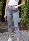 Yüksek Bel Skinny Jean Pantolon - GRİ