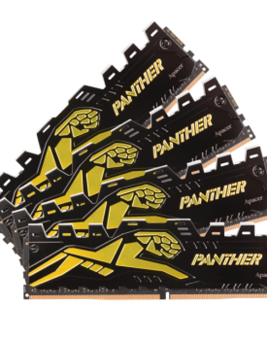 Apacer Panther Black-Gold 16GB (2x8GB) 3200Mhz CL16 DDR4 Gaming Ram (AH4U16G32C28Y7GAA-2)