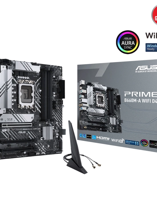 ASUS PRIME B660M-A WIFI D4 DDR4 5333MHz(OC) M.2 HDMI DP mATX 1700p