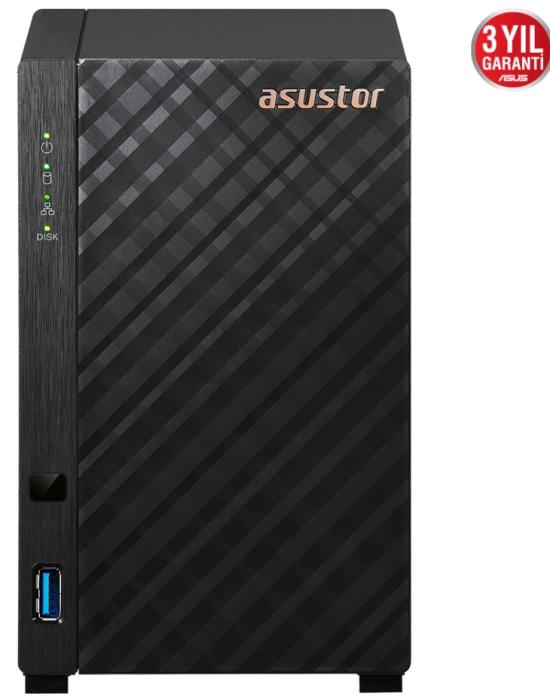 ASUSTOR AS1102T 2 SLOT 1GB DDR4 3.5 NAS DEPOLAMA ÜNİTESİ