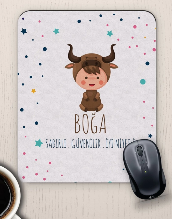 Boğa Burçlarına Özel Sevimli Mouse Pad