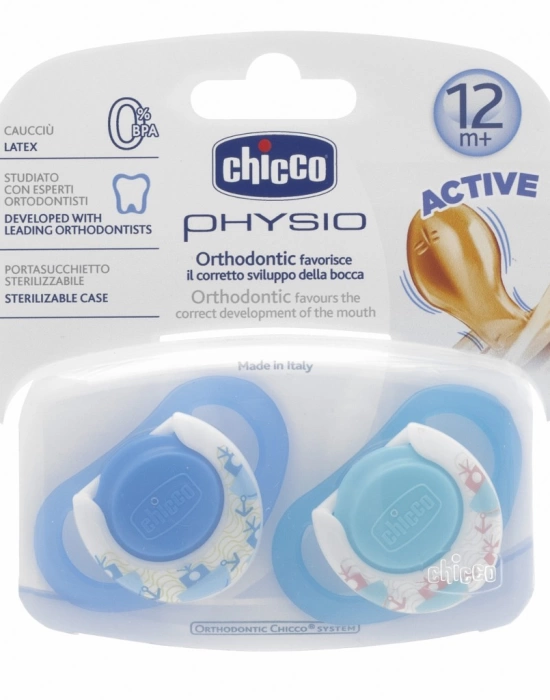 Chicco 2 li Physio Kauçuk Emzik 12 ay+ Erkek