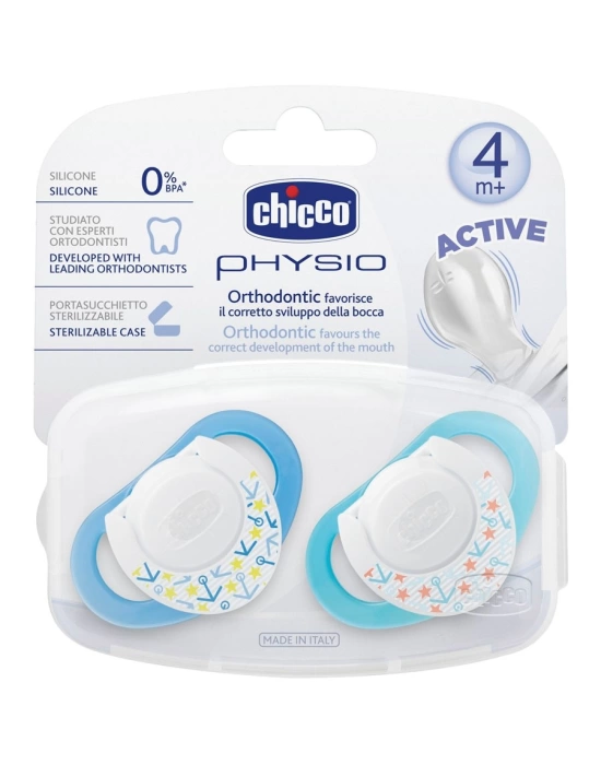 Chicco Physio Silikon Emzik 4m+ 2li - Mavi